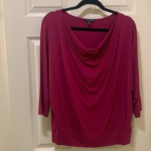 Fuchsia colored oversized, Eileen Fisher, drape front top